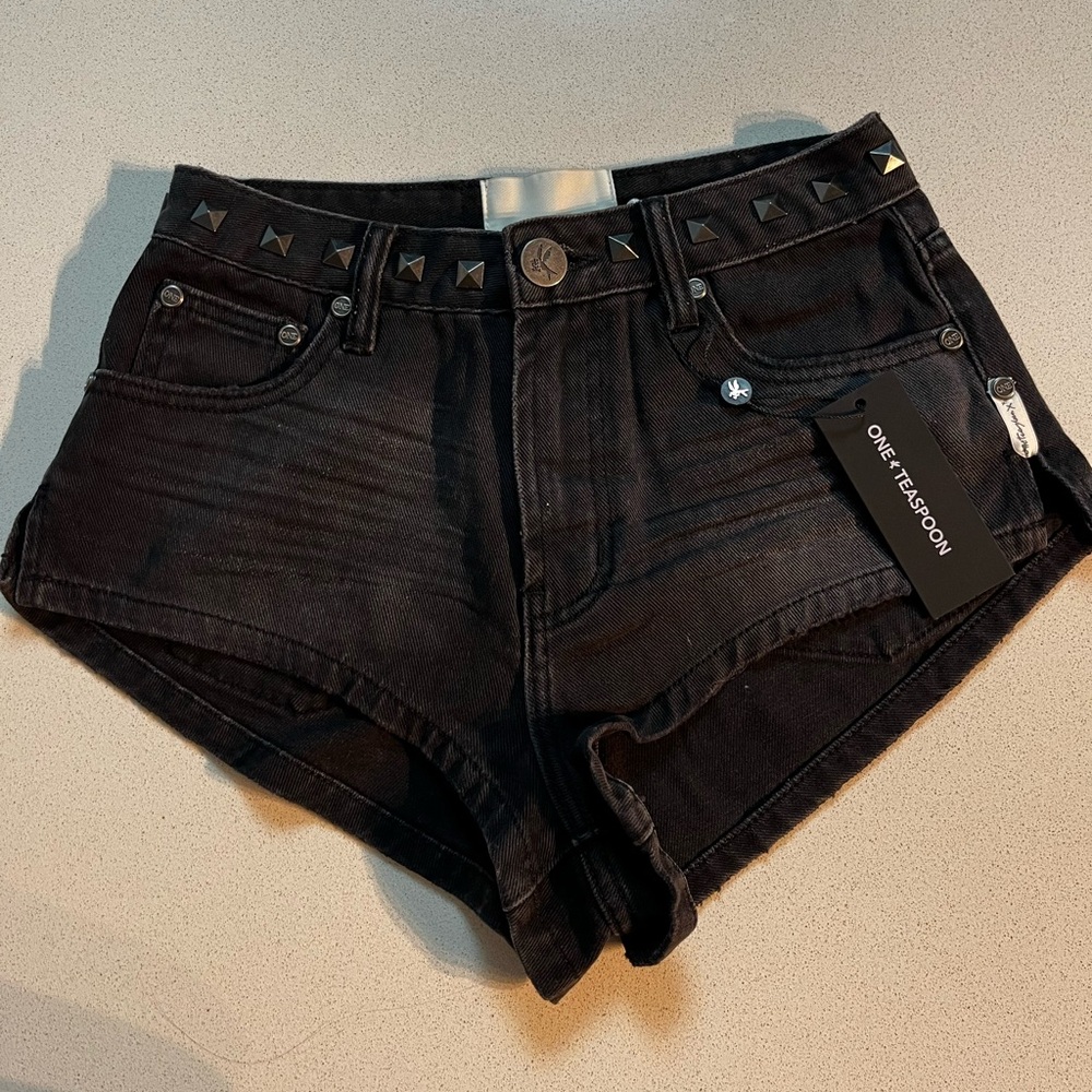 One Teaspoon studded Jean shorts, brand new and unused